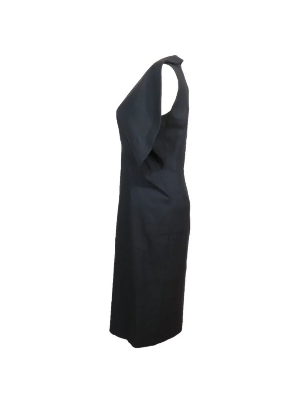 Louis Vuitton Sleeveless Dress Long Silk Black 38